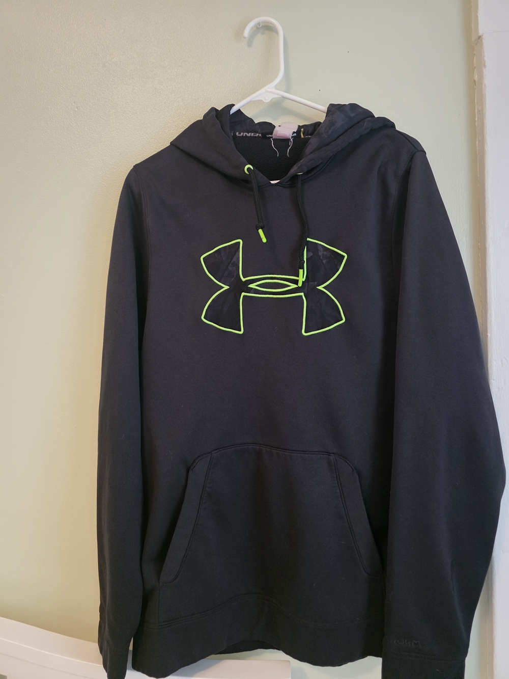 Under Armour Men’s Black Hoodie with Neon Green Logo